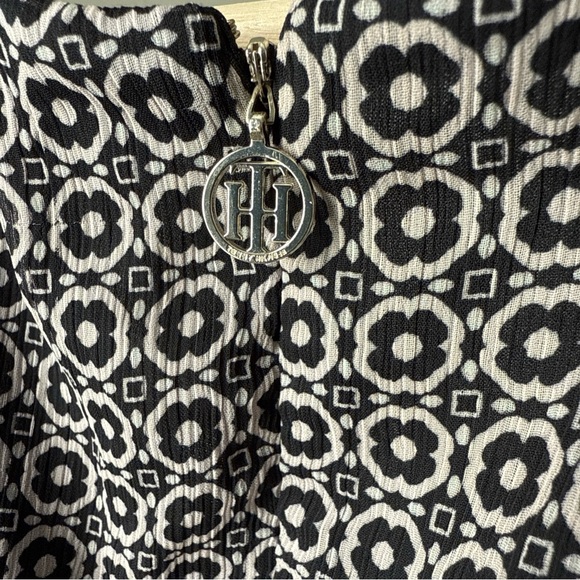 Tommy Hilfiger Womens Printed Faux Wrap Sheer Midi Dress Size 10P - Picture 13 of 15
